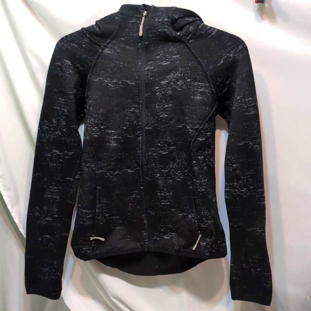 New women's Bench black and gray full zip hooded jacket size small